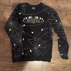 Black Beetlejuice Spider Web sweatshirt size XS